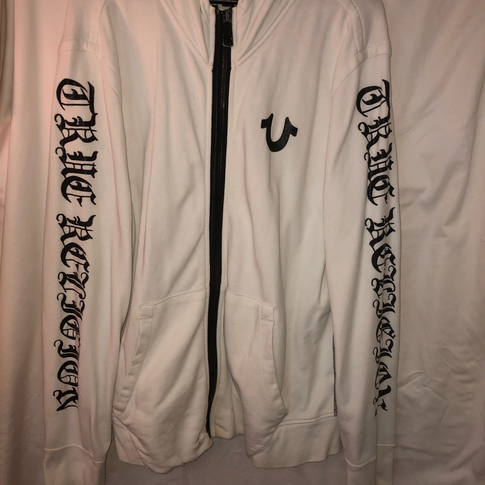 True Religion hoodie jacket white